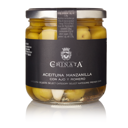 Olijven Manzanilla met look en rozemarijn