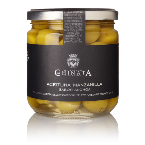 Olijven Manzanilla met ansjovissmaak Olijven Manzanilla met ansjovissmaak