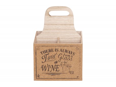 Houten wijnkrat 4 flessen