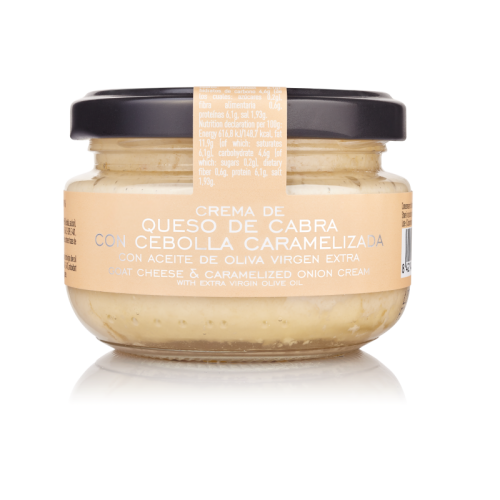 Crème van geitenkaas met gekarameliseerde ajuin Crème van geitenkaas met gekarameliseerde ajuin